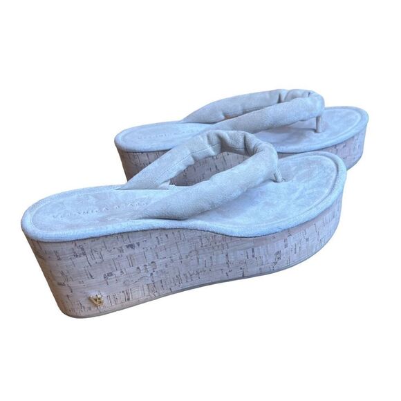 VERONICA BEARD Geno Cork Wedge Sandals Excellent Condition Size 7 1/2” - Picture 10 of 12